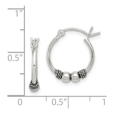 Sterling Silver 16mm Antique Hoop Earrings – view 5