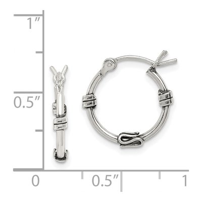 Sterling Silver 15mm Antiqued Twisted Hoop Earrings – view 5