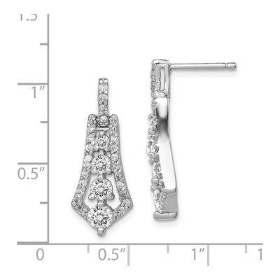 Sterling Silver CZ Journey Dangle Earrings – view 5