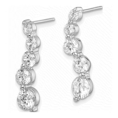 Sterling Silver CZ Journey Dangle Earrings – view 3