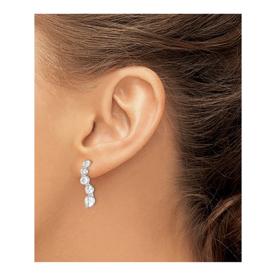 Sterling Silver CZ Journey Dangle Earrings – view 4