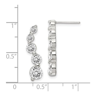Sterling Silver CZ Journey Dangle Earrings – view 5