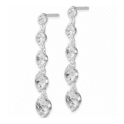 Sterling Silver CZ Journey Dangle Earrings – view 3