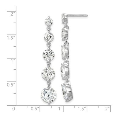 Sterling Silver CZ Journey Dangle Earrings – view 5