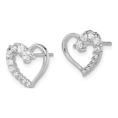 Sterling Silver CZ Journey Button Stud Earrings – view 3