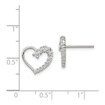 Sterling Silver CZ Journey Button Stud Earrings – view 4