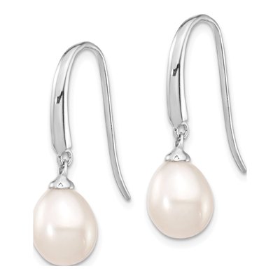 Sterling Silver Freshwater Cultured Pearl Teardrop Dangle Earrings – view 3