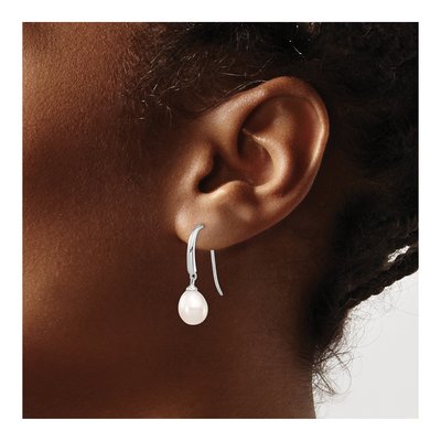 Sterling Silver Freshwater Cultured Pearl Teardrop Dangle Earrings – view 4
