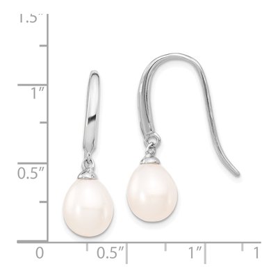 Sterling Silver Freshwater Cultured Pearl Teardrop Dangle Earrings – view 5