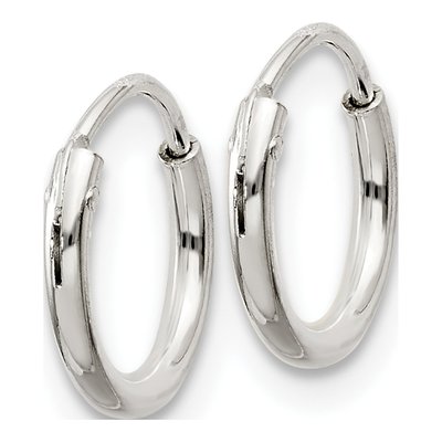 Sterling Silver 10mm Small Hoop Earrings – view 3
