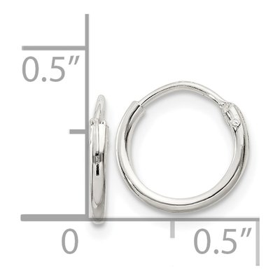 Sterling Silver 10mm Small Hoop Earrings – view 5