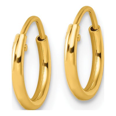 Gold-Plated Sterling Silver 9.5mm Endless Hoop Earrings – view 3