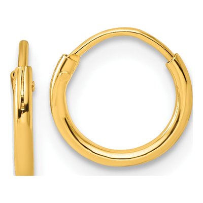 Gold-Plated Sterling Silver 9.5mm Endless Hoop Earrings