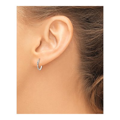 Sterling Silver 12mm Small Hoop Earrings – view 4