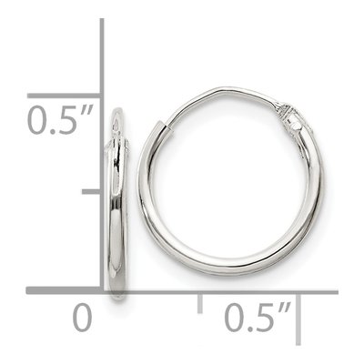 Sterling Silver 12mm Small Hoop Earrings – view 5
