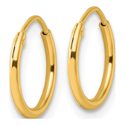 Gold-Plated Sterling Silver 12mm Endless Hoop Earrings – view 3