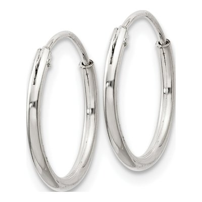 Sterling Silver 14mm Hoop Earrings – view 3