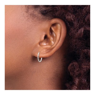 Sterling Silver 14mm Hoop Earrings – view 4