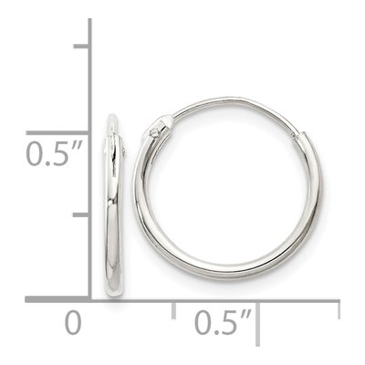 Sterling Silver 14mm Hoop Earrings – view 5