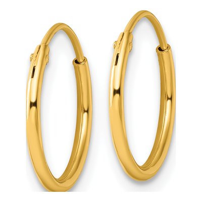Gold-Plated Sterling Silver 13mm Endless Hoop Earrings – view 3