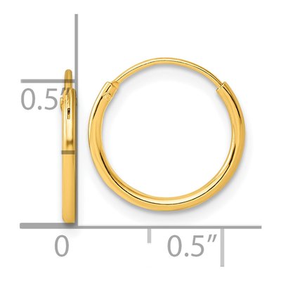 Gold-Plated Sterling Silver 13mm Endless Hoop Earrings – view 5