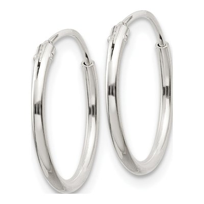 Sterling Silver 15mm Endless Hoop Earrings – view 3