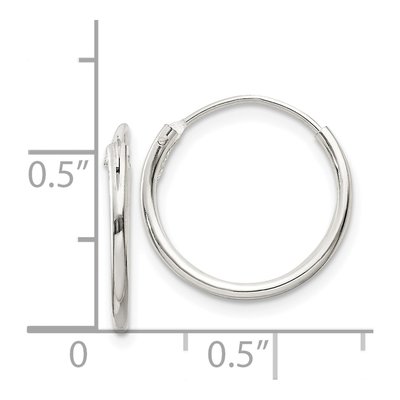 Sterling Silver 15mm Endless Hoop Earrings – view 5