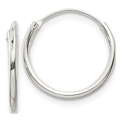 Sterling Silver 15mm Endless Hoop Earrings