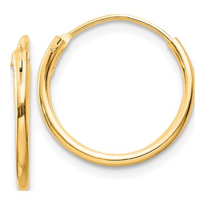 Gold-Plated Sterling Silver 15mm Endless Hoop Earrings