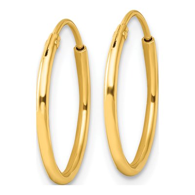 Gold-Plated Sterling Silver 16mm Endless Hoop Earrings – view 3