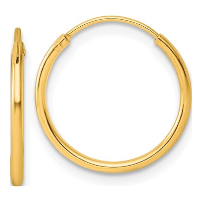 Gold-Plated Sterling Silver 16mm Endless Hoop Earrings