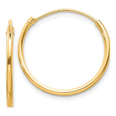 Gold-Plated Sterling Silver 20mm Gold-Flash Endless Hoop Earrings