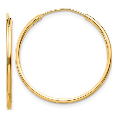 Gold-Plated Sterling Silver 25mm Endless Hoop Earrings