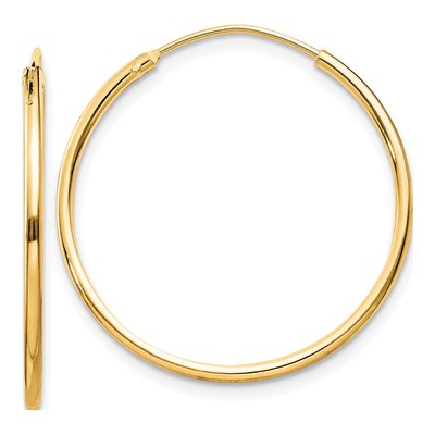 Gold-Plated Sterling Silver 26mm Gold-Flash Endless Hoop Earrings