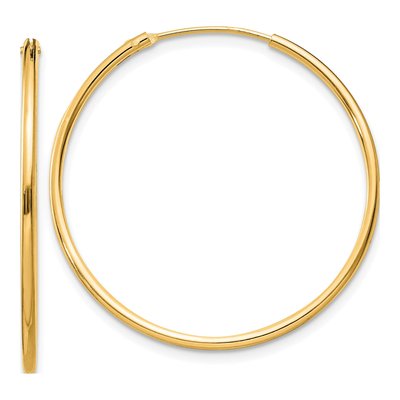 Gold-Plated Sterling Silver 30mm Endless Hoop Earrings