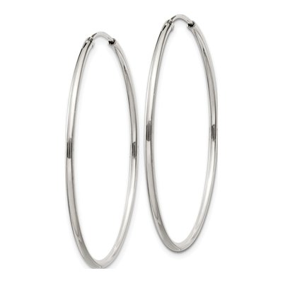 Sterling Silver 35mm Hoop Earrings – view 3