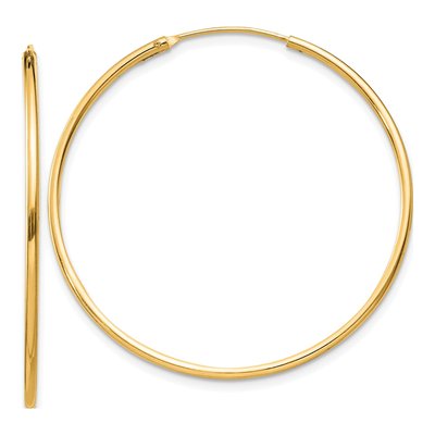 Gold-Plated Sterling Silver 35mm Gold-Flash Endless Hoop Earrings