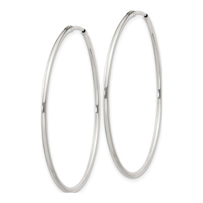 Sterling Silver 40mm Hoop Earrings – view 3