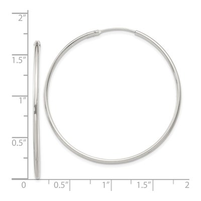 Sterling Silver 40mm Hoop Earrings – view 5