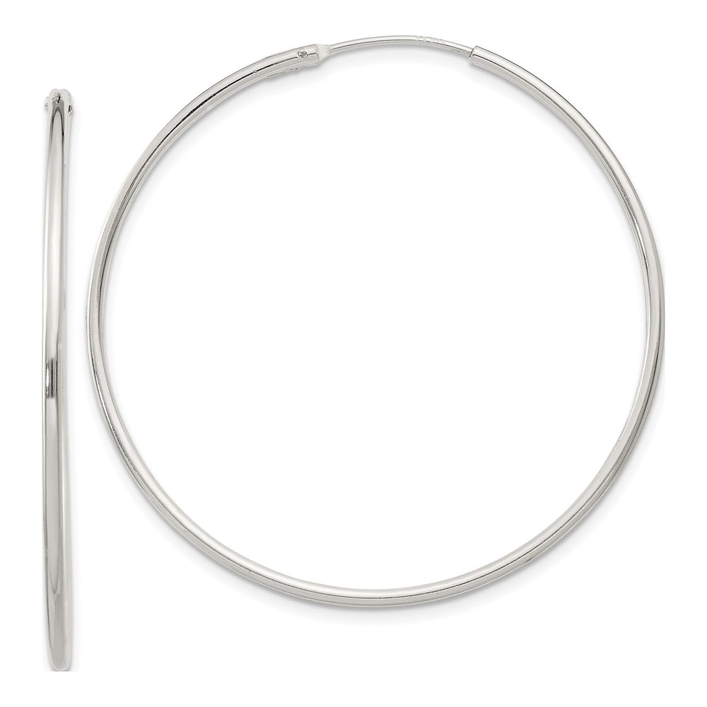 Sterling Silver 40mm Hoop Earrings