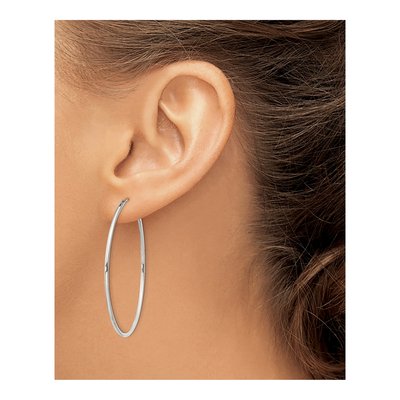 Sterling Silver 46mm Hoop Earrings – view 4