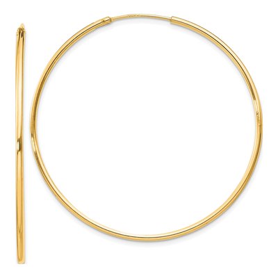 Gold-Plated Sterling Silver 46mm Endless Hoop Earrings