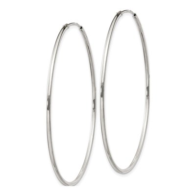 Sterling Silver 50mm Hoop Earrings – view 3