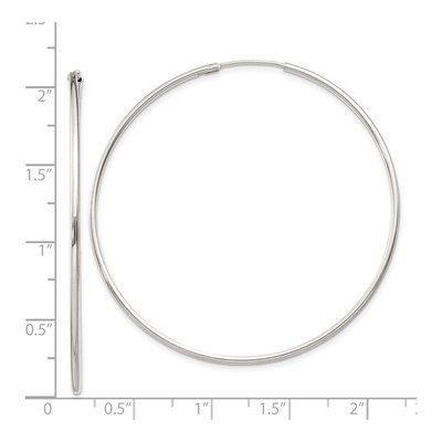 Sterling Silver 50mm Hoop Earrings – view 5