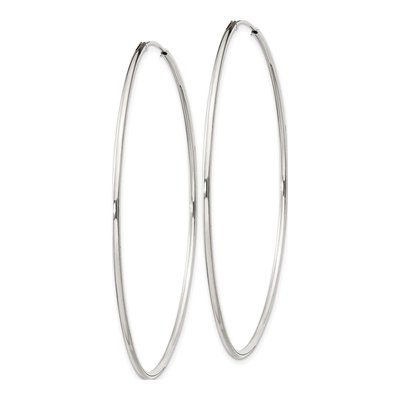 Sterling Silver 55mm Hoop Earrings – view 3