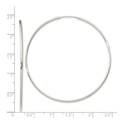 Sterling Silver 55mm Hoop Earrings – view 5