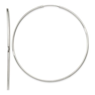 Sterling Silver 55mm Hoop Earrings