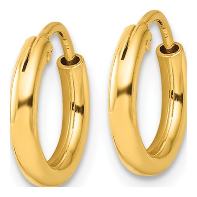 Gold-Plated Sterling Silver 12mm Endless Hoop Earrings – view 3