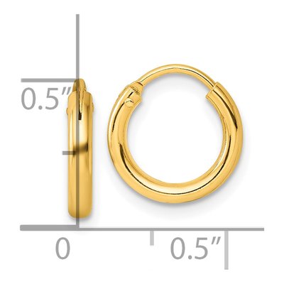 Gold-Plated Sterling Silver 12mm Endless Hoop Earrings – view 5