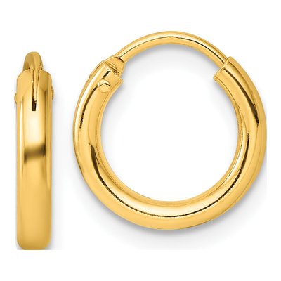 Gold-Plated Sterling Silver 12mm Endless Hoop Earrings